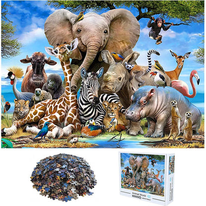 1000 Pieces Animal World Jigsaw Puzzles for Adults Home Decor Games