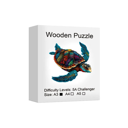 Sea Turtle Wooden Puzzle Toys, Unique Shaped Pieces Wooden Toys for