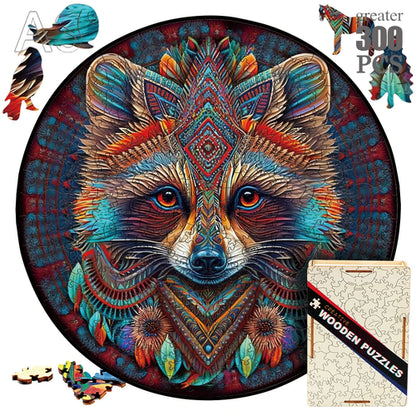 Animal Wood Puzzle Cat Fox Peacock Montessori Toys for Innovative