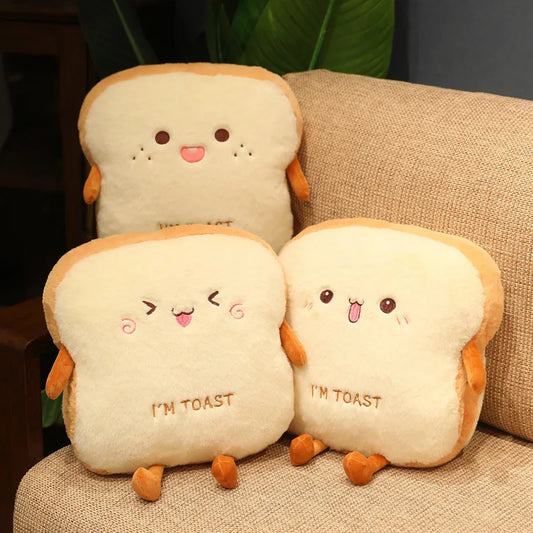 New 1pc 35cm Plush Bread Pillow Cute Simulation Food Toast Soft Doll