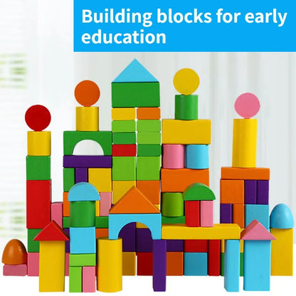 40pcs/Sets Large Safe Wooden Building Blocks Early Educational Blocks