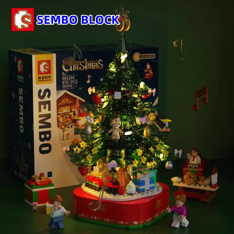 SEMBO Christmas Gift Party Music Box Building Blocks Kawaii Indoor