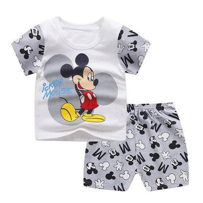 Summer T-shirt Shorts Children's Short Sleeve Set Cotton Tees Pants