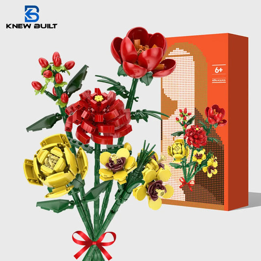 KNEW BUILT Flower Bouquet 3D Model Toy Mini Build Blocks for Girl