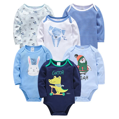 Kavkas Baby Boys Girls Bodysuit 6 PCS 3 PCS Long Sleeve 100% Cotton