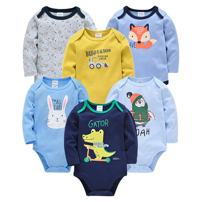 Kavkas Baby Boys Girls Bodysuit 6 PCS 3 PCS Long Sleeve 100% Cotton