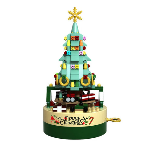 Diy Christmas Tree Brick Music Box Revolving Music Box Building Blocks