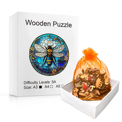 Special-shaped Puzzle, Bee Wooden Jigsaw Puzzle, Educational Creative