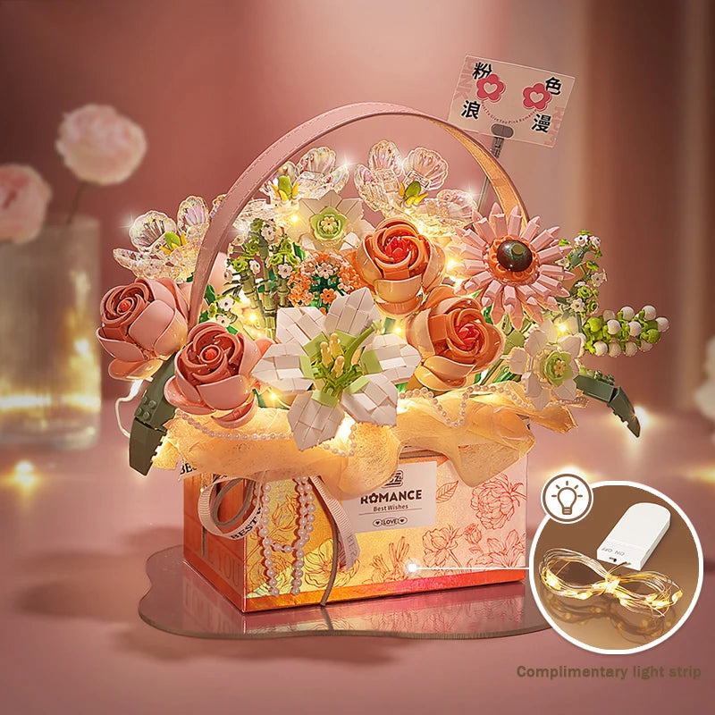 Flower Bouquet Gift Box Eternal Flower Series Mini Particle Building