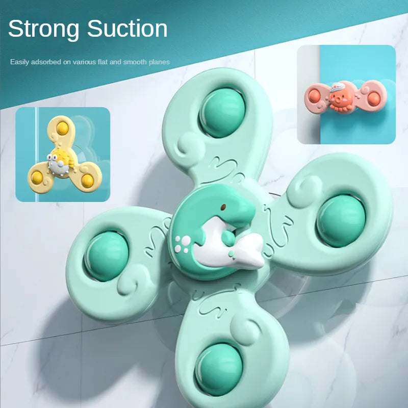 3Pcs/Set Baby Bath Toys Funny Bathing Sucker Spinner Suction Cup