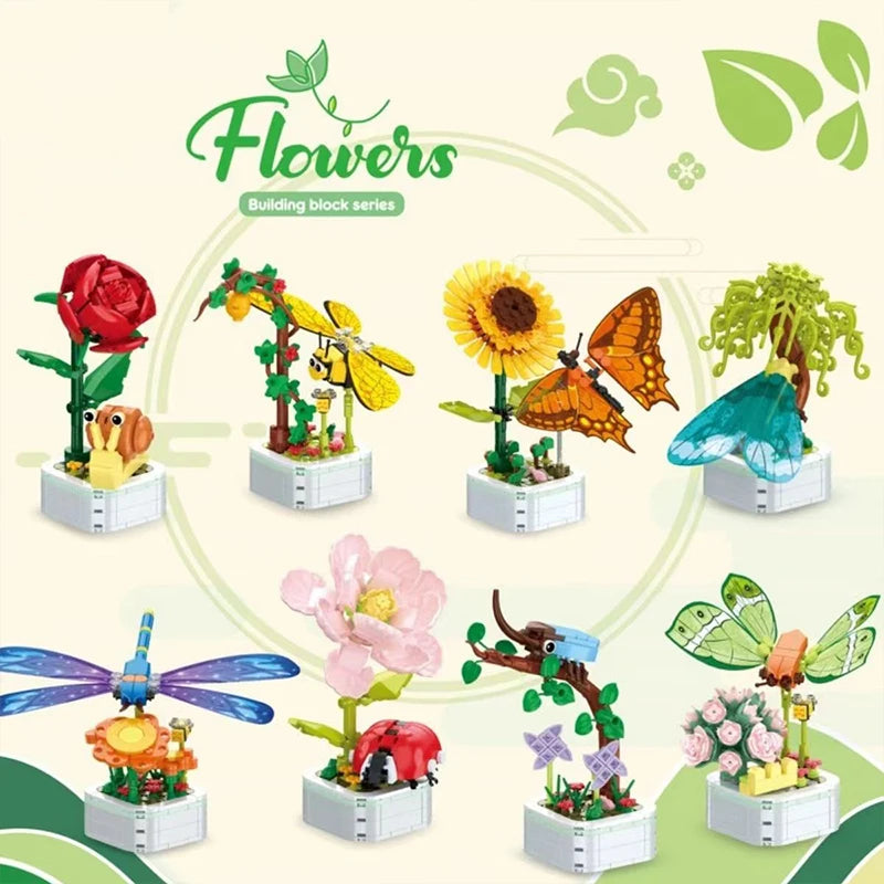 Insect Flower Building Blocks Creative Insect Succulent Bouquet