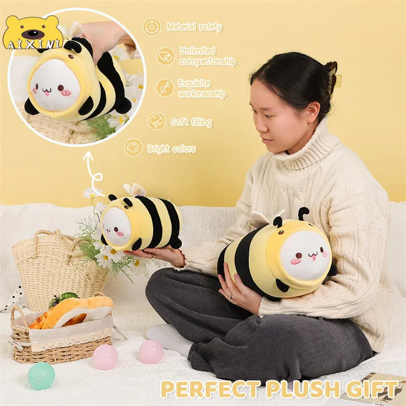 AIXINI Cute Cat Bee Plush Pillow Axolotl Stuffed Animals Plushie Super