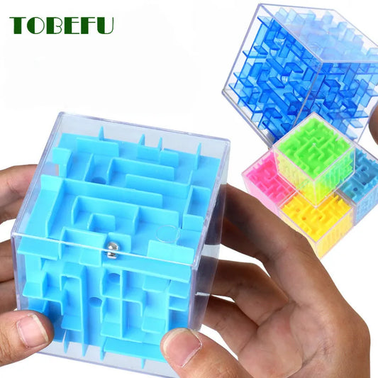 TOBEFU 3D Maze Magic Cube Transparent Six-sided Puzzle Speed Cube