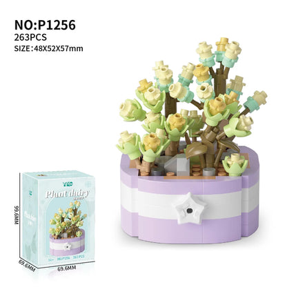 Flower Succulents Building Blocks Cactus Gypsophila Bonsai Tree