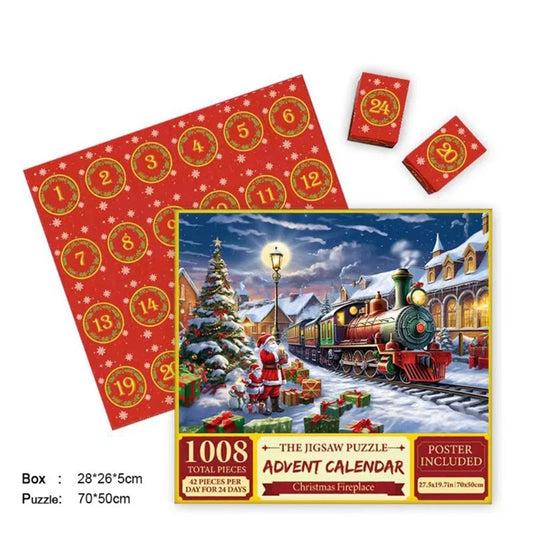 New Christmas puzzle 24 grid countdown blind box 1008 pieces creative