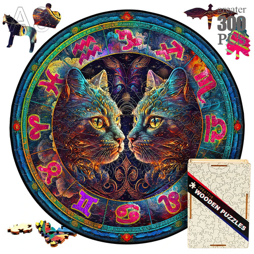 Animal Wood Puzzle Cat Fox Peacock Montessori Toys for Innovative