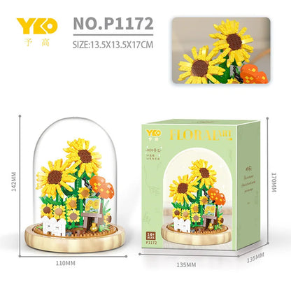 Compatible with LEGO small plot wood flowers, sunflowers, roses,