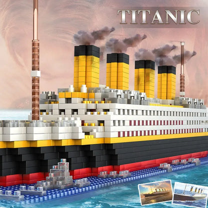 Titanic Micro Mini Building Blocks Set, 1860Pcs Titanic Toy Ship Model