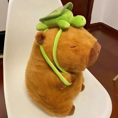 Capybara Plush With Turtle Backpack Simulation Capibara Anime Fluffty