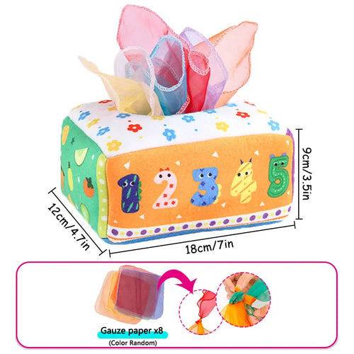 Baby Montessori Boxes Baby Toys Infant Pull Along Magic Tissue Box