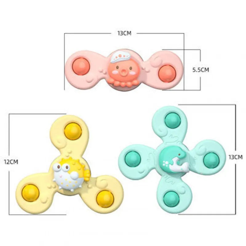 3Pcs/Set Baby Bath Toys Funny Bathing Sucker Spinner Suction Cup