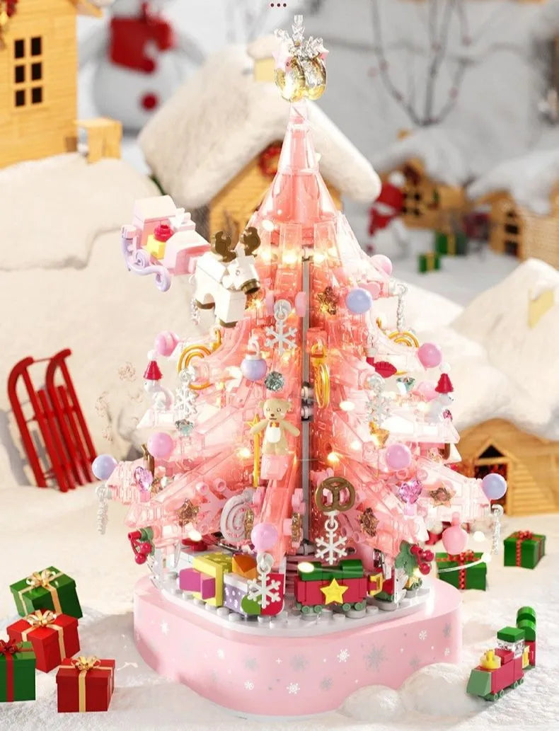 Building Blocks Bricks DIY Christmas Tree Music Box Potted Bouquet