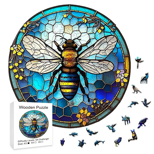 Special-shaped Puzzle, Bee Wooden Jigsaw Puzzle, Educational Creative