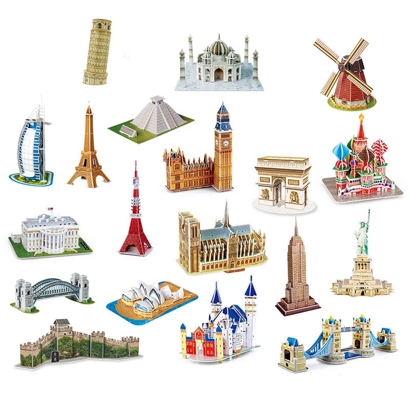 40 Style World Famous Architecture Building 3D Puzzle Model