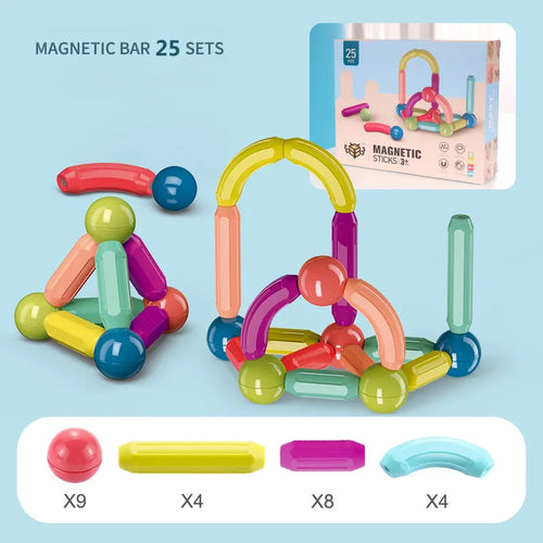 Magnetic Building Sticks Blocks Toy For Toddlers Montessori Stem