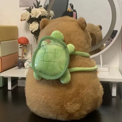 Capybara Plush With Turtle Backpack Simulation Capibara Anime Fluffty