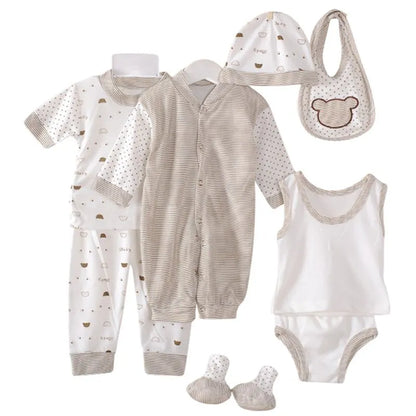 8PCS Newborn Baby Clothing Set Cotton Infant Boy Clothes Spring Autumn