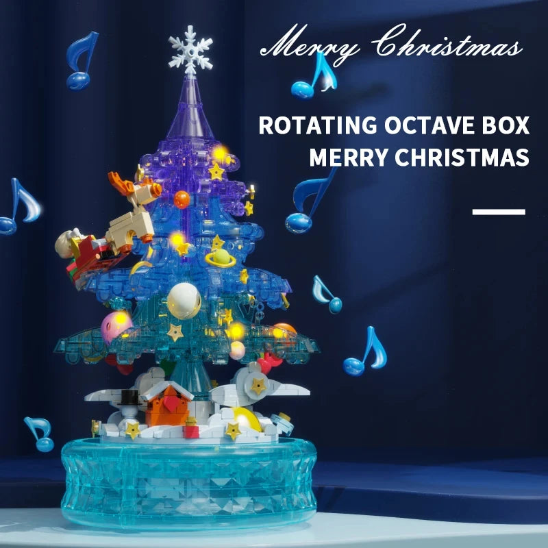 Fantasy Christmas Tree Music Box Building Blocks Romantic Lighting