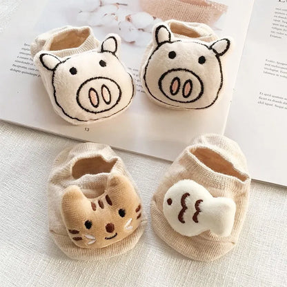 Baby Toddlers Home Floor Non-slip Dispensing Socks Cartoon Doll Cotton