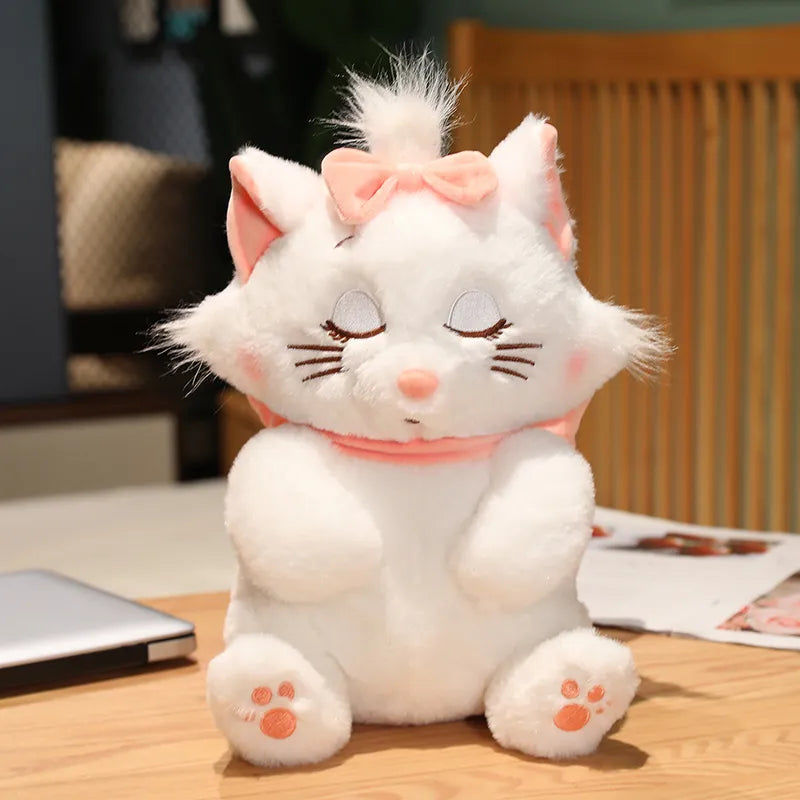 Cute White Cat With Bow Plush Toys Lovely Cartoon Animals Stuffed