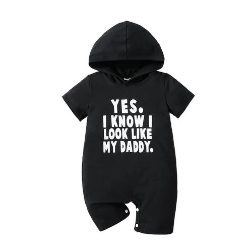 Baby Boys Casual "Yes I Know I Look Like My Daddy" Short Sleeve Hooded