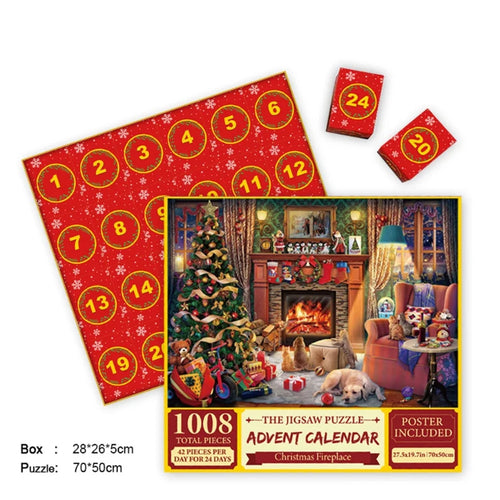 New Christmas puzzle 24 grid countdown blind box 1008 pieces creative