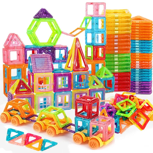 64-184Pcs Kids Magnetic Building Blocks Mini Size Magnet Toys for Boys