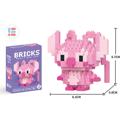 Disney Anime Princess Building Blocks Stitch Mickey Mouse mini Action