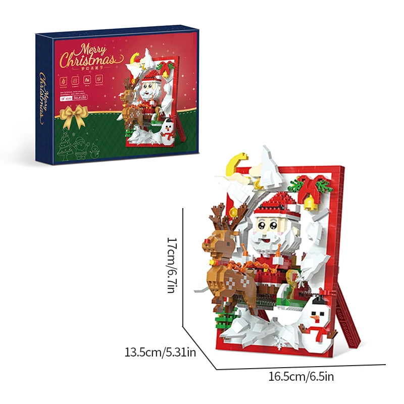 Christmas Series Building Blocks Santa Claus Photo Frame Christmas