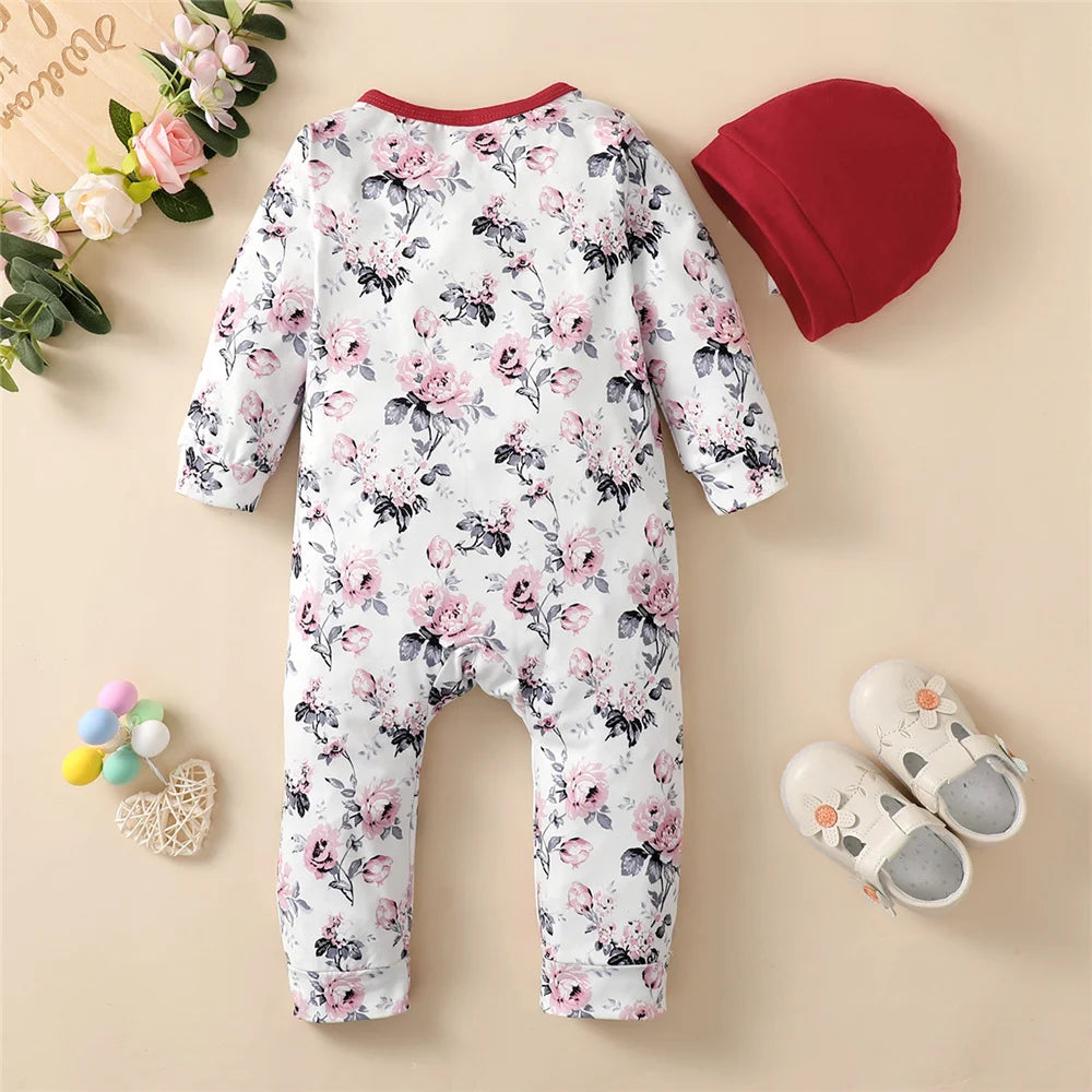 0-18 Months Newborn Baby Girl Romper Clothes Long Sleeve Flower