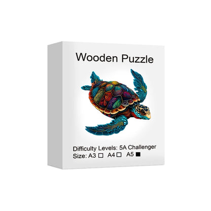 Sea Turtle Wooden Puzzle Toys, Unique Shaped Pieces Wooden Toys for