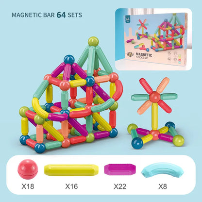 Magnetic Building Sticks Blocks Toy For Toddlers Montessori Stem