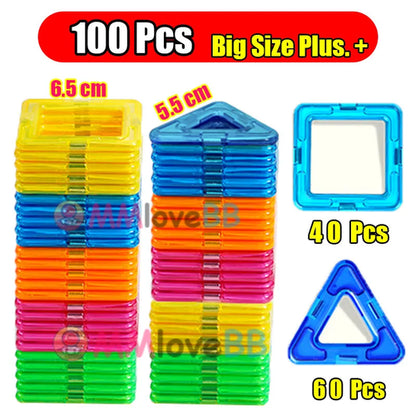 Magnetic Building Blocks Big Size and Mini Size DIY Magnets Toys for