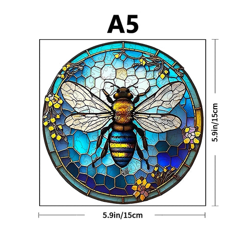 Special-shaped Puzzle, Bee Wooden Jigsaw Puzzle, Educational Creative