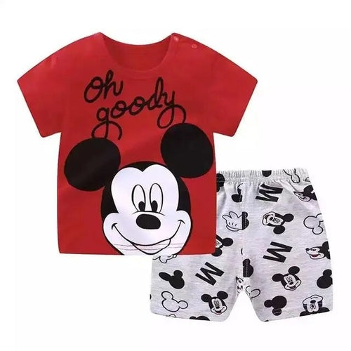 Summer T-shirt Shorts Children's Short Sleeve Set Cotton Tees Pants