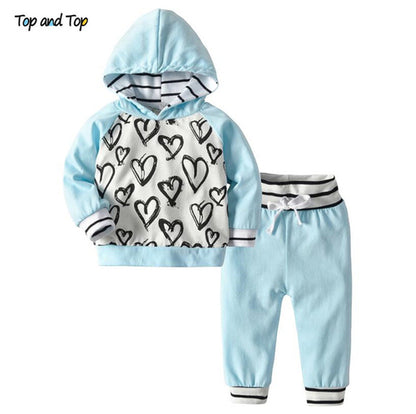 Top and Top Fashion Cute Infant Newborn Baby Girl Clothes Hooded