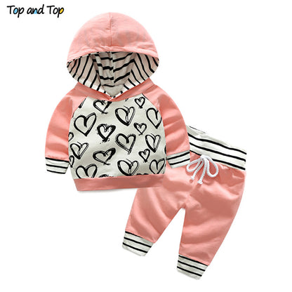 Top and Top Fashion Cute Infant Newborn Baby Girl Clothes Hooded