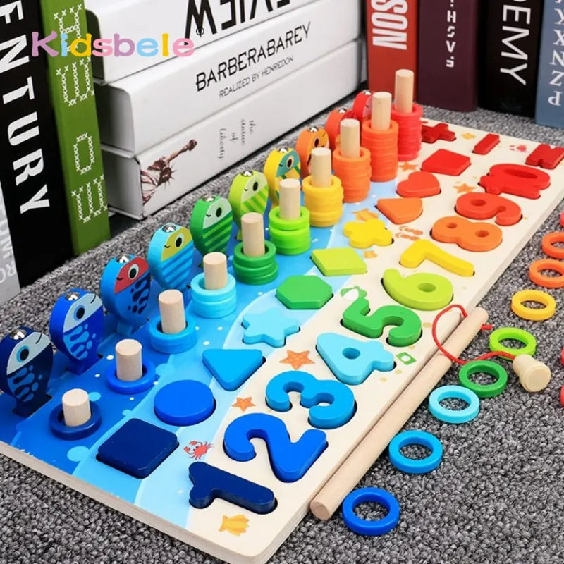 Kids Montessori Math Toys For Toddlers Educational Wooden Puzzle